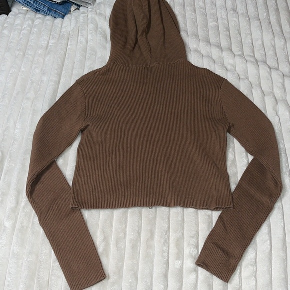 Brandy Melville Brown Full Zip Hoodie | Size XS / Small - Picture 5 of 5